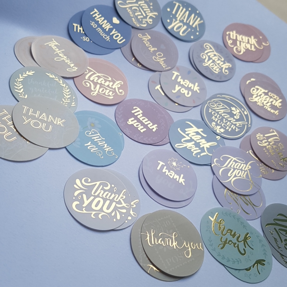 46 pcs Multicolored Thank You Stickers 1.38" in